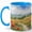 Blue, variant on Tuscan Poppy Field 11oz Ceramic Mug, Red Flower Countryside Art