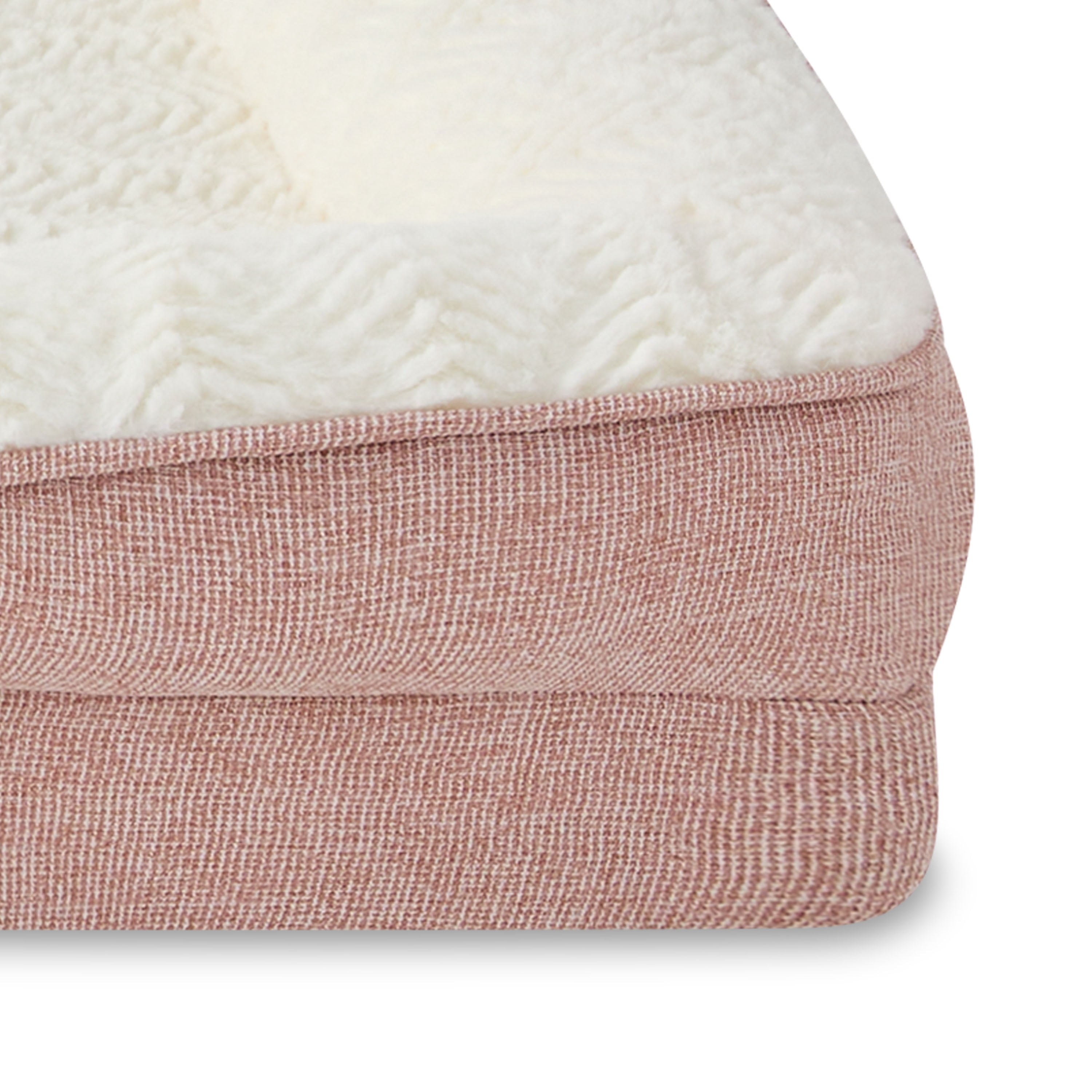 Vibrant Life Medium Orthopedic Bolster Dog Bed, Pink, 25" x 35"