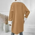 thumbnail image 2 of Sherpa Fleece Long Trench Coat for Women Winter Warm Notch Lapel Collar Double Breasted Overcoat Jacket Mid-length (Large, Khaki Long), 2 of 6