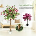 thumbnail image 5 of IDEALHOUSE Pink 6ft Artificial Bougainvillea Tree, Realistic Faux Plant, Tall Silk Flower Potted Plant, Indoor Decorative Tree with White Planter, Curved Twining Trunks, Home, Office, 5 of 8