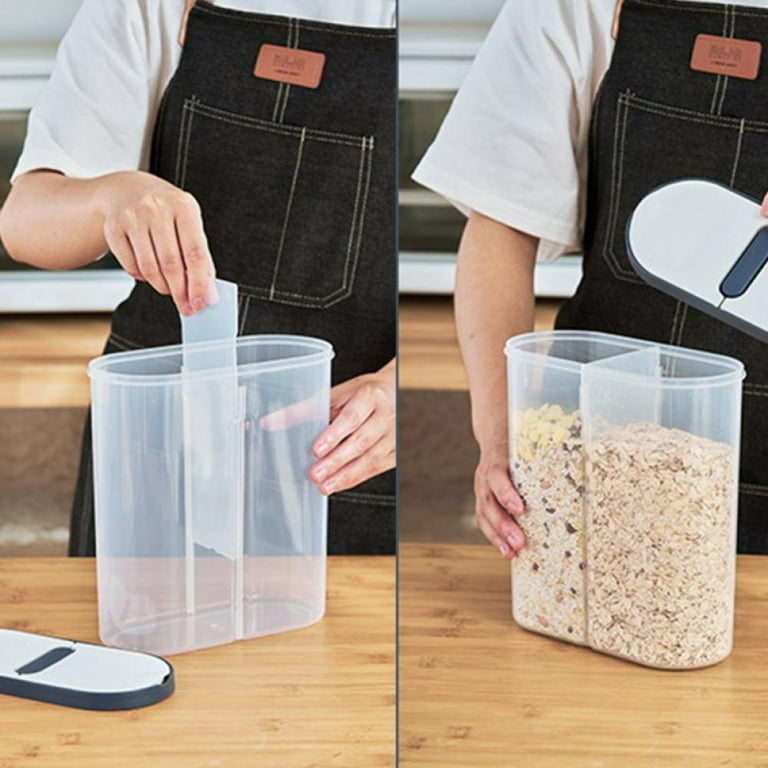 1pc Portable Plastic Food Storage Box, Clear Cereal Storage Container With  Lid, Large Kitchen Storage Container
