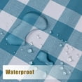 thumbnail image 6 of Checkered Vinyl Rectangle Tablecloth, 60 x 84 Inch, 100% Waterproof Oil Proof Spill Proof PVC Table Cloth, Wipe Clean Table Cover for Dining Table, Buffet Parties, Teal and White, 6 of 6