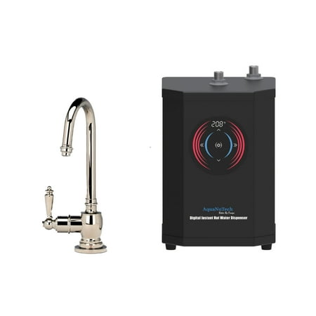 

AquaNuTech AquaNuTech Traditional C-Spout Hot Water Only Filtration Faucet with Dispenser Polished