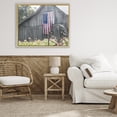 thumbnail image 3 of Stupell Industries Traditional USA Wagon Wheel Barn Gold Floating Frame Canvas Art, 31 x 25, by Kim Allen, 3 of 8