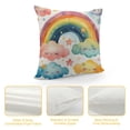 thumbnail image 4 of TIAOTIAOHOU Decorative Throw Pillow Covers Cute Rainbows and Rain Clouds Satin Throw Pillow Covers Nursery Watercolor Colorful Sofa Pillow Case for Living Room Bedroom, 4 of 5