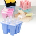 thumbnail image 2 of Kids Ice Pop Molds with Sticks, 5 Color Food Grade Silicone Tray, Easy Release DIY Maker, 2 of 6