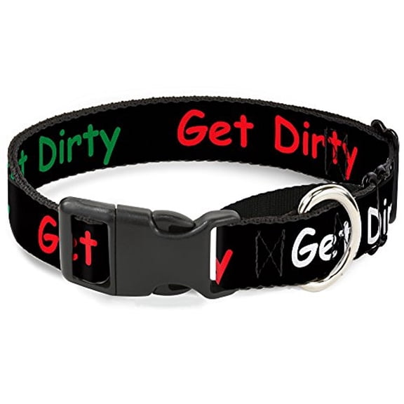 Buckle-Down Get Dirty Black White Blue Green Red Martingale Dog Collar