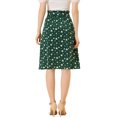 thumbnail image 4 of Allegra K Women's Belted Elastic Waist Vintage A-Line Midi Skirt, 4 of 6