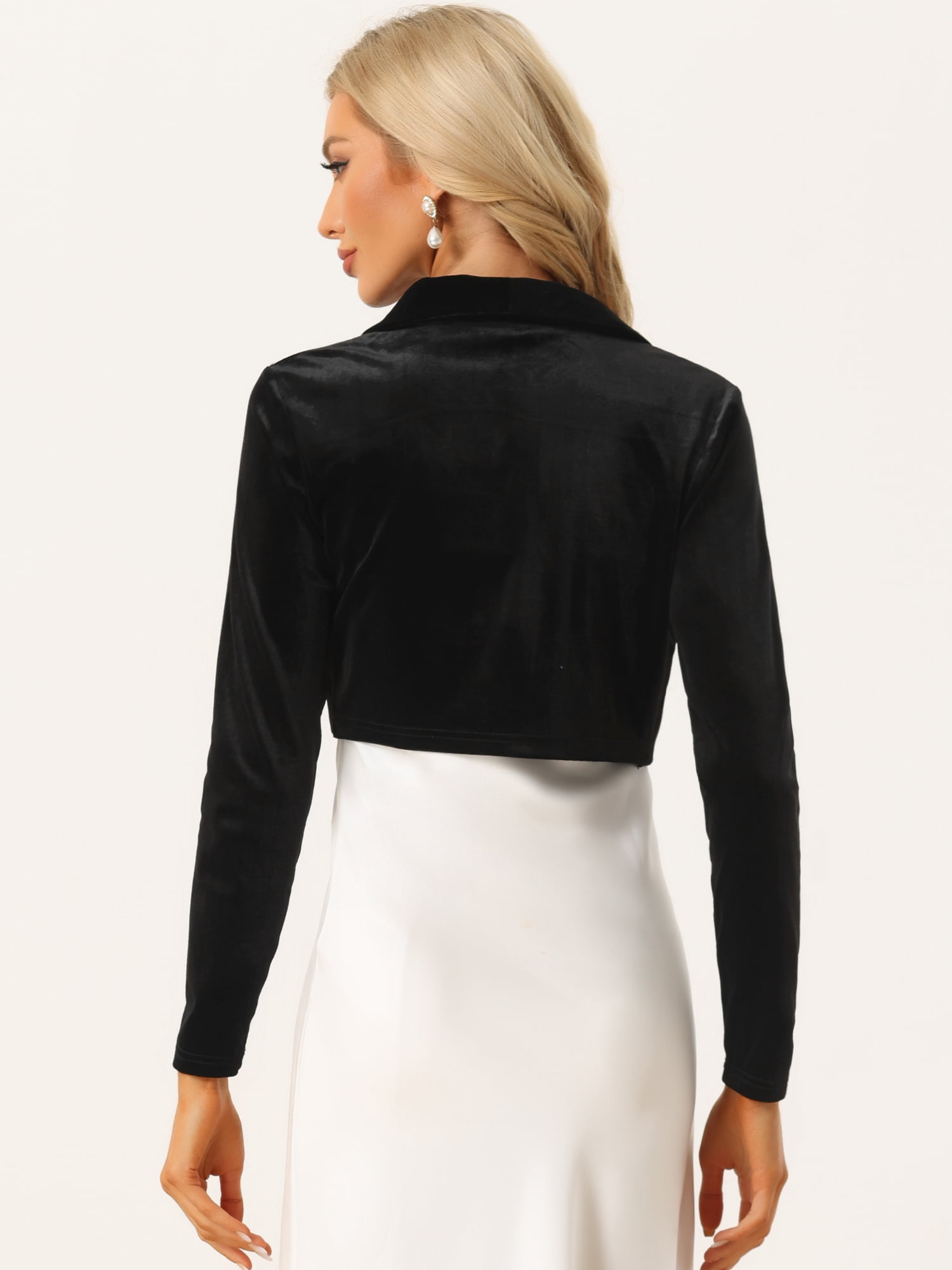 DARING DIVA Open Front Collar Shrug Cocktail Bolero Cardigan 3XL Black