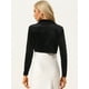thumbnail image 3 of Bolero Elegante de Terciopelo para Mujer Bolero Crop Cardigan para Cóctel Chaqueta Corta Negro L, 3 of 6