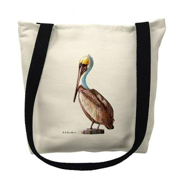 Pelican on White Small Tote Bag 13x13 18 inches x 18 inches