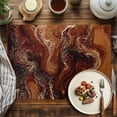 thumbnail image 2 of Placemats Set of 4, Brown Marble Place Mats Abstract Fluid Art Tablemats Washable Placemat Table Decoration for Kitchen Table Dinner Party Home Decor Indoor Outdoor 13x19 Inch, 2 of 9