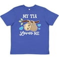 thumbnail image 3 of Inktastic My Tia Loves Me with Sloth and Hearts Youth T-Shirt, 3 of 5