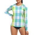 thumbnail image 4 of joogoo Womens UPF 50+ Rash Guard Checkered Grid-t5 Long Sleeve UV Protection Sun Shirts Tops L, 4 of 7