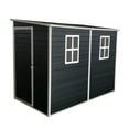 thumbnail image 6 of 4 x 8 FT Outdoor Storage Shed, Garden Tool Storage House with Floor Resin shed, 2 Windows and Lockable Doors, Trash Shed Waterproof Outside Storage for Backyard Garden Patio Lawn, Black, 6 of 6