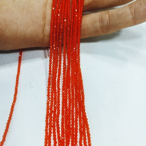 ROYALGEMSTONE Carnelian Beads Gemstone Crystal Glass Beads for Making Necklace