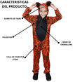 thumbnail image 3 of Disfraz de Primavera Tigre Naranja con Negro Mameluco Unisex Niño 8 a 10 años, 3 of 8