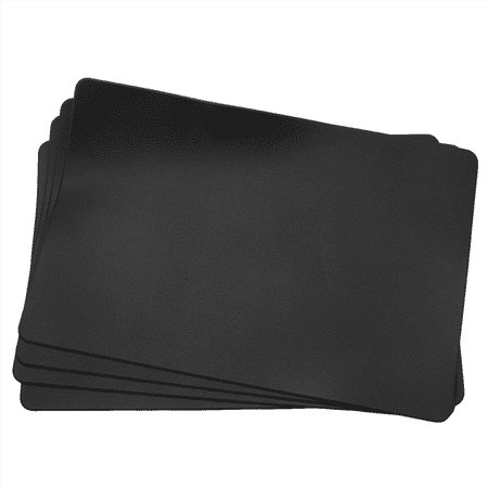 

4PCS Heat-Resistant Placemats Artificial Leather Placemats Waterproof Non-Slip Washable Kitchen Placemats (Black)