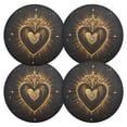 thumbnail image 2 of Ryvnso Shiny Heart Love Round Plate Mats Dining Table Placemat 1 Piece for Holiday Decoration, 2 of 7