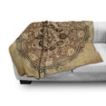 thumbnail image 3 of Zodiac Soft Flannel Fleece Throw Blanket, Micro Cosmos Universe Eastern Lace Mandala Form with Signs on Grunge Backdrop, Cozy Plush for Indoor and Outdoor Use, 50" x 60", Brown Tan, by Ambesonne, 3 of 6
