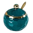 thumbnail image 2 of HLONK Ceramic Sugar Bowl Container with Lid and Spoon Spice Seasoning Box Ceramic Condiment Pot Condiment Jar for Counter White, 2 of 6