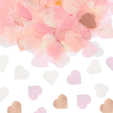 Uxcell 2400Pcs 0.98" Hearts Paper Confetti Tissue Confetti Rose Gold