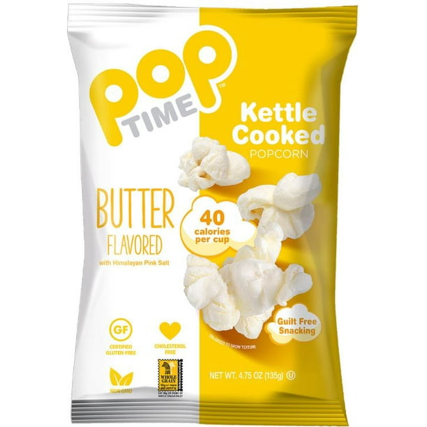Poptime Kettle Cooked Popcorn, Butter, 4.75 Oz