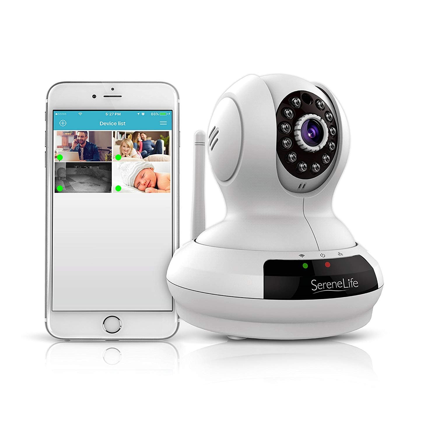 SereneLife Indoor Wireless IP Camera HD 720p WiFi Network Security Surveillance Home