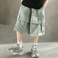 thumbnail image 5 of Denim Shorts,Boys Denim Cargo Shorts Kids Comfortable Casual Outdoor Wear Durable Stretch Jeans Shorts,Boys Jeans,9-10 Years,Z03 Blue, 5 of 9