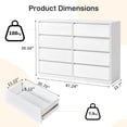 thumbnail image 6 of Ktaxon 8 Drawer Double Dresser Wood Dresser Organizer Storage Cabinet Chest of Drawers for Bedroom Hallway Living Room, Pure White, 6 of 16