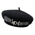 thumbnail image 1 of Gorro De Boina Para Mujer Color Sólido Otoño Invierno Ajustable Para Artista Negro Sunnimix Sombrero de boina de mujer, 1 of 6