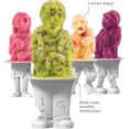 thumbnail image 2 of Zombies Ice Pop Molds, Soft Silicone, Easily Removable, Dishwasher Safe, Set of 4 Popsicle Makers with Sticks, 2 of 3