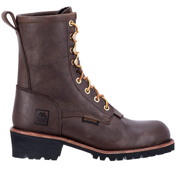McRae 8 Inch Waterproof Steel Toe Logger Mens Work Safety Shoes Casual - Brown