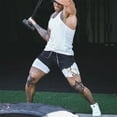 thumbnail image 3 of Pantalones cortos de compresión con estampado de Anime para hombre, Shorts de gimnasio de rendimiento atlético con bolsillos, secado rápido, Fitness, entrenamiento, boxeo, 2 en 1, 3 of 5