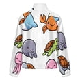 thumbnail image 6 of Jackets for Women Winter Coat Jackets Flannel Stand Collar Jacket(Cute Beach Animals,Size:S-4XL), 6 of 7