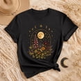 thumbnail image 3 of Celestial Moon Floral Graphic T-Shirt, Unisex Classic Fit Boho Tee, 3 of 9