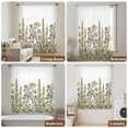 thumbnail image 6 of Watercolor Flowers Sheer Curtains 45 Inches Long, Vintage Country Floral Leaves Spring Light Filering Curtains, Breathable Simi Curtain Privacy Drapes for Kitchen Bathroom Small Window Treatment, 6 of 9