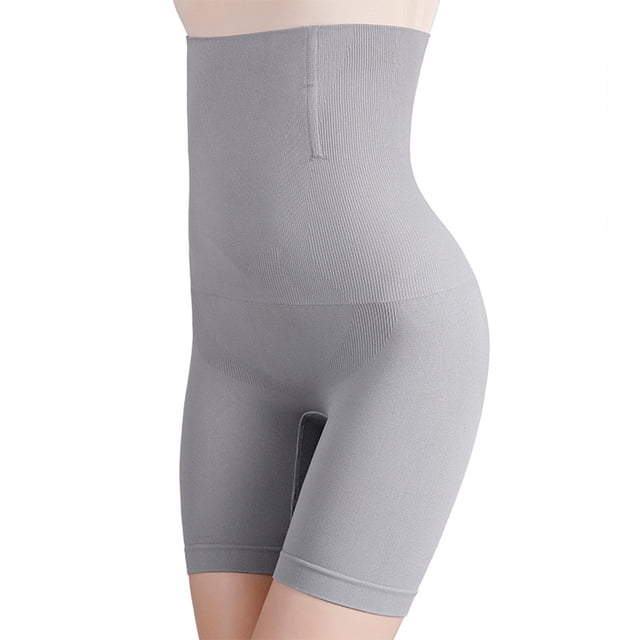 Pantalones cortos moldeadores posparto de cintura alta para mujer, ropa interior con cinturilla, pantalones para levantar cadera y apretar abdominales, color gris