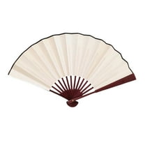 Large Rave Clack Fan for Line Dancing - Boots on The Ground Folding Hand Fan - Foldable Chinese Tai Chi Kung Fu Fan - for EDM, Music Festival, Hot Flashes, Event, Party, Dance (Beige)