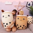 thumbnail image 1 of 24/70CM Real-life Bubble Tea Plush Toy Boba Milk Tea Plushie Toy Soft Stuffed Hug Pillow Balls Bubo Tea Cup Cushion Gift GirlGreen small eyes35CM He Qiyong unisex, 1 of 1