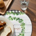thumbnail image 3 of Spring Eucalyptus Leaves Round 15 Inch Placemats Set of 4, Farmhouse Botanical Gray Wood HeatResistant Non Slip Place Mats for Dining Table, Wipeable Braided Kitchen Table Mats for Housewarming, 3 of 9