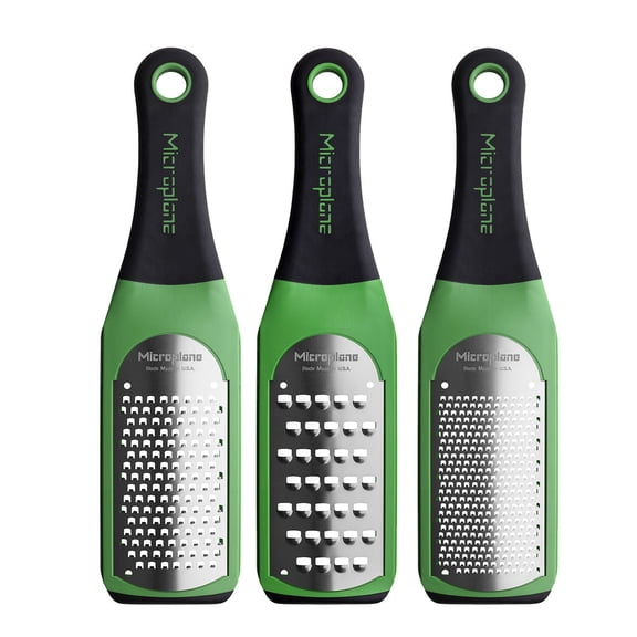 Microplane Artisan 3-Piece Grater Set, Green - Fine, Coarse, Extra Coarse