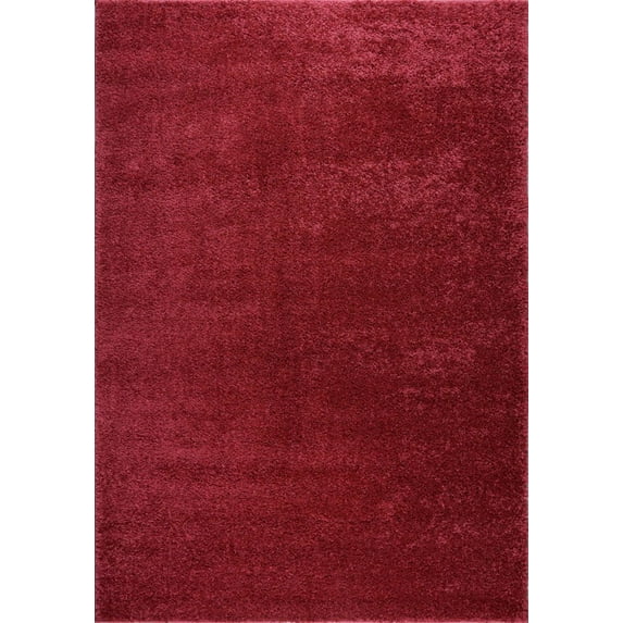 Ladole Rugs Solid Color Shaggy Meknes Durable Beautiful Turkish Indoor Big Runner Rug in Rose Red, 3x10 (2'7" x 9'10", 80cm x 300cm)