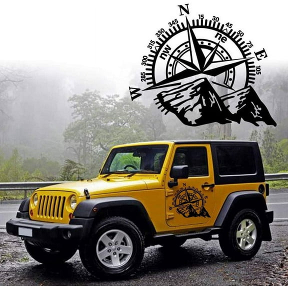1Pcs Car -Road SUV Side Body Sticker Compass Mountain Decals Sticker for SUV -Road Waterproof
