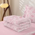 thumbnail image 5 of Homewish Girls Bowknot Floral Zipper Full Size Comforter Sets with Fitted Sheet and 2 Pillowcases,Girly Pink Zipper Bedding Set,Pink Reversible,4-Piece, 5 of 7