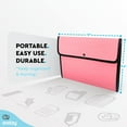 thumbnail image 4 of Enday A4 Paper Square Flap Expandable File Folder Organizer Document Holder, Pink 1 Pack, 4 of 7