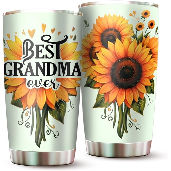 Best Grandma Ever Mug Grandma Tumbler Gifts For Grandma - Abuela Gifts From Grandchildren Coffee Cup For Grandma Nana Mug From Grandson Granddaughter Grandkids Stainless Steel Tumbler 20oz