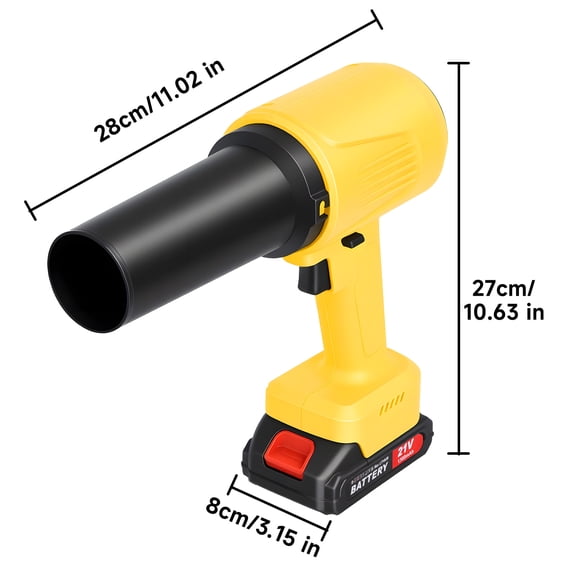 Porfeet Brushless Cordless Leaf Blower & Vacuum, 60000 RPM Handheld Leaf Blower with 2 Batteries & Charger, Lightweight Electric Leaf Blower for Patio Cleaning, Lawn Care, Leaves, Dust, Snow