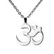 thumbnail image 1 of 2x Collar con colgante de material acero inoxidable plateado Aum Om Ohm amulèto sánscrito Charms Fernando Collar de yoga en sánscrito, 1 of 8