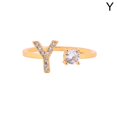 thumbnail image 1 of Adjustable Initial Crystal Inlaid Initial Rings for Women Golden Letters A-Z 26 Alphabet Rings Personalized Jewelry Gift Y, 1 of 6